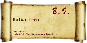 Belba Irén névjegykártya